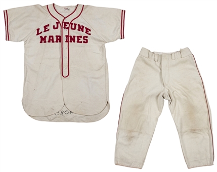 1940s US Marines Camp LeJeune Baseball Uniform - Jersey & Pants 